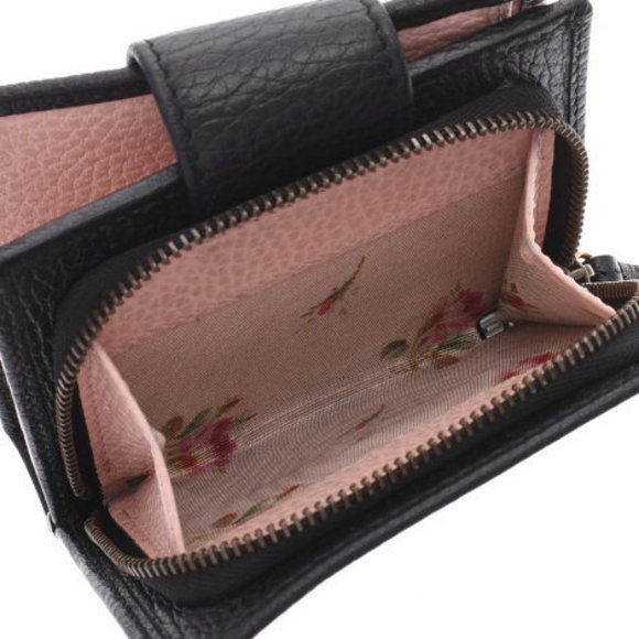GUCCI Bow Wallet Black Leather Bifold - Picture 10 of 12